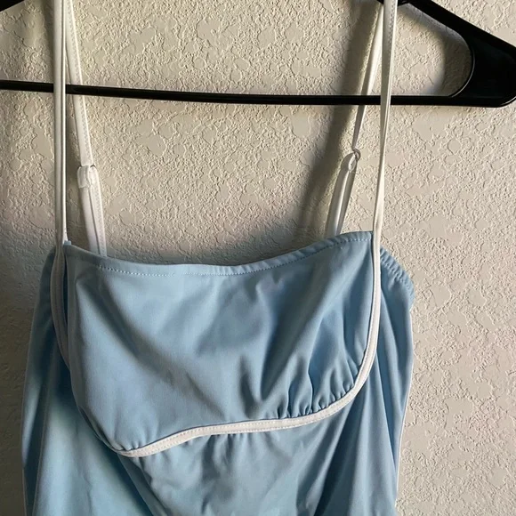 West Fade Light Blue Contrast Piping Pickleball Tennis Sporty New Mini Dress XS - Picture 5 of 16